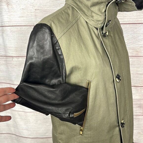 MACKAGE Montreal Zip Front Hooded Jacket with Leather Sleeves Removable Lining M - Picture 3 of 15